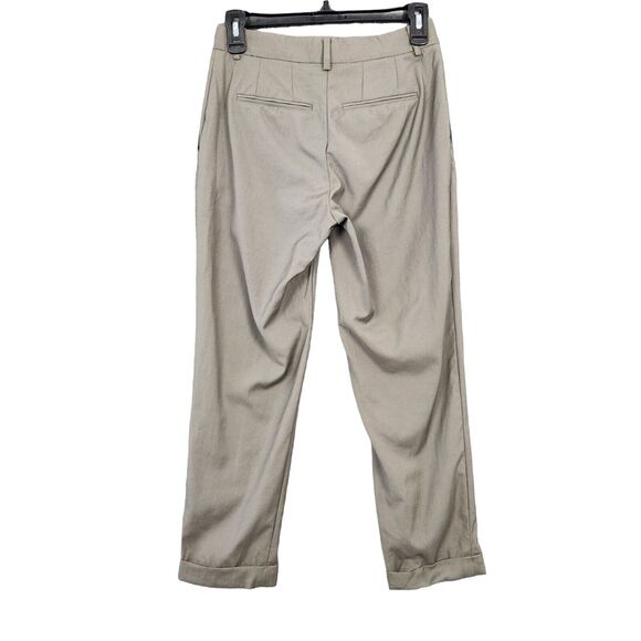 THEORY Gray Cuffed Hem Mid Rise Wool Cropped Career Slacks Dress Pants SIZE 0 - Picture 2 of 16